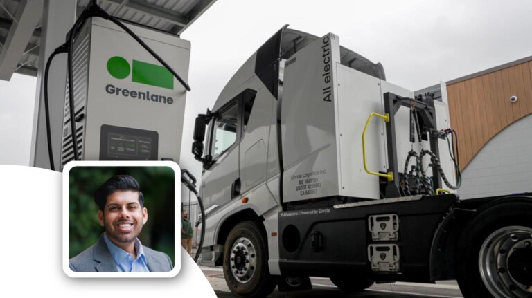 BYD Electric Truck Charging Greenlane. With Raj Jhaveri's headshot overlay